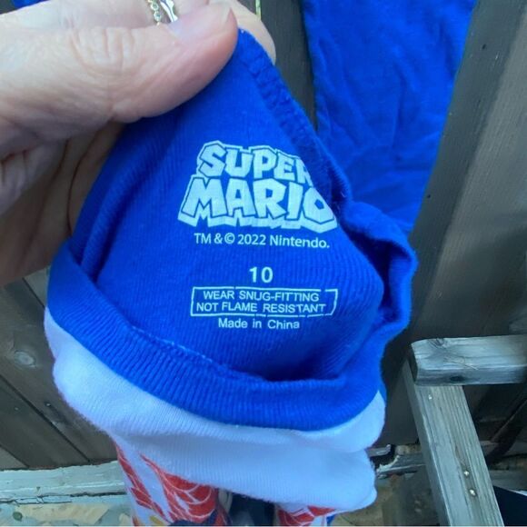 Super Mario Boys 4-Piece Cotton Pajama Set, Size 10 - Picture 8 of 11